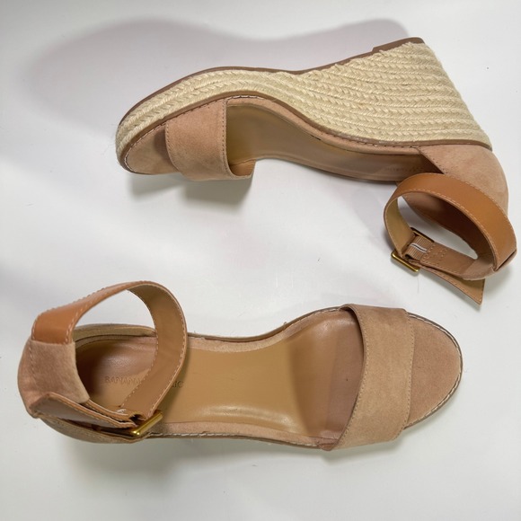 Banana Republic Espadrille Wedge Sandals Tan Ankle Strap Women Size 10 - Picture 1 of 14
